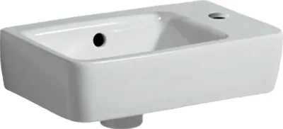 Produktbild von Geberit Handwaschbecken RENOVA COMPACT 400 x 250 mm, mit Überlauf, mit Hahnloch rechts weiß 276140000