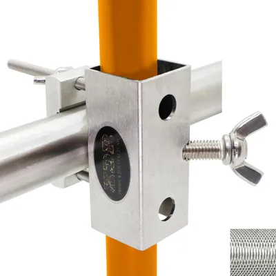 Image de Porte-parasol en acier inoxydable pour balcons ronds et carrés porte-parasol jusqu'à 180 cm porte-parasol support de parasol balcon stable
