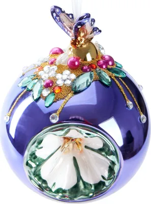 A close-up of a decorative Christmas ornament.