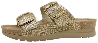 Produktbild von Rohde Damen Pantoletten Schnalle Leder Clogs Cattolica 6152, Größe:41 EU, Farbe:Gold