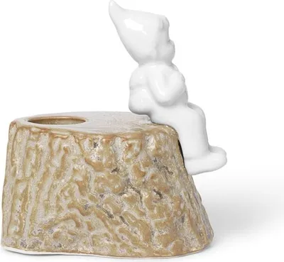 Obrázok produktu pre Kähler Design - Vianočné rozprávky - Sviečka na sviečku Vianočná cesta 9,5 cm, biela