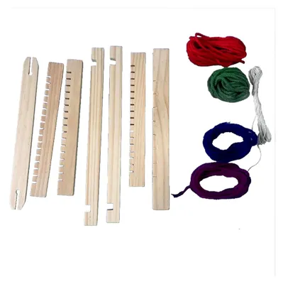 Produktbild von Webstuhl-Set aus Holz für Handstrickmaschine, pädagogisches Bastelspielzeug, 21,6 x 16,5 x 3,1 cm