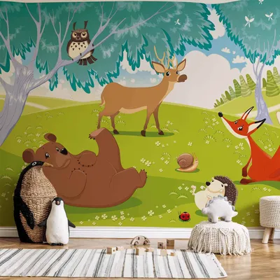 Produktbild von Vlies Fototapete - Funny animals 450x315 cm Für Kinder e-A-0031-a-a