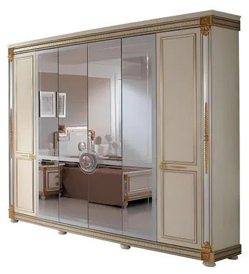 Produktbild von Klassische Schränke Schrank Schrankwand Kleiderschrank 6 Türen Holz Neu Möbel