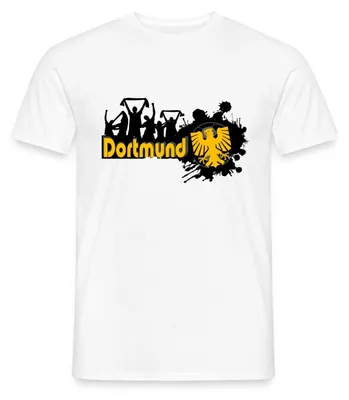 Produktbild von Spreadshirt Dortmund Stadt Fan Sport Fussball Männer T-Shirt, L, Weiß