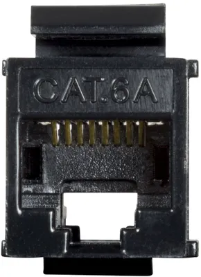 Produktbild von Logilink Keystone Kupplung 2X RJ45 UTP 14.6mm, Cat6A, schw.