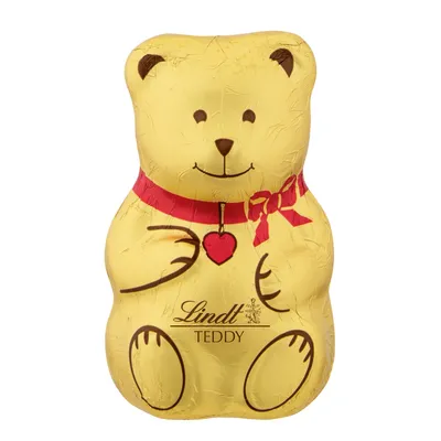 Produktbild von Lindt Schokoladen Teddybär aus Alpenmilchschokolade Hohlfigur 40g