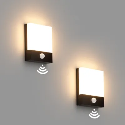 LED-Außenwandleuchte 2er-Set, 24 W, IP65, 3000 K, mit Bewegungsmelder