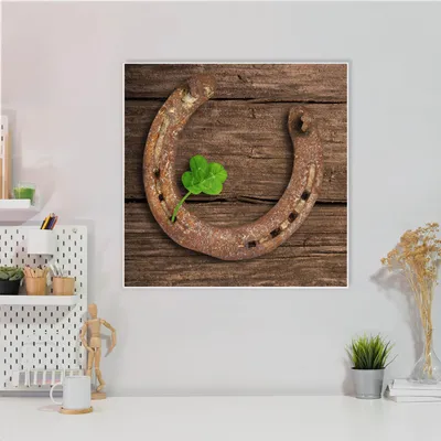 Produktbild von Design Stahlmagnettafel Quadratisch 50x50cm Doppeltes Glück