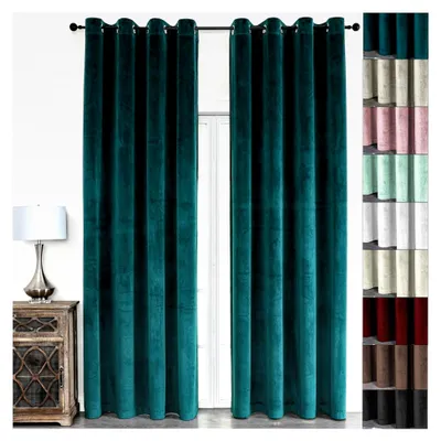 Produktbild von Samtvorhang 140x245 cm – Blickdichter Vorhang mit Ösen - Hochwertiger Vorhang mit Hitzeschutz und Kälteschutz (1 Stück)