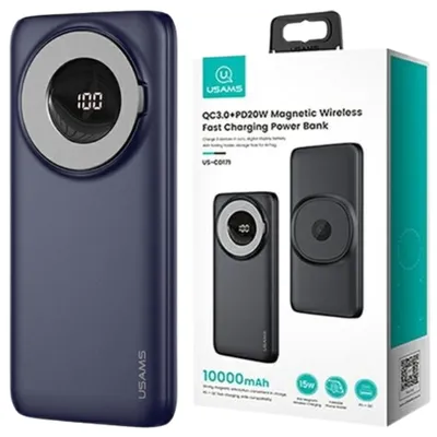 Image de Usams Powerbank Pb62 10000Mah 20W Qc3.0+Pd Magnetic Wireless Fast Charge Niebieski/Blue 10Kcd17104 (Us-Cd171)