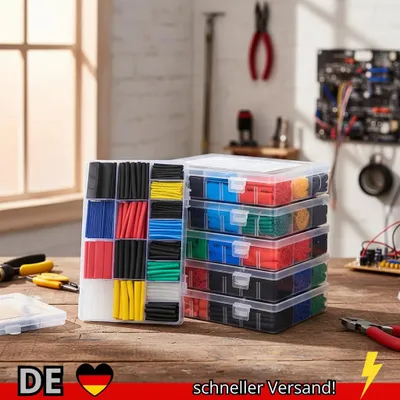 Produktbild von 1600 127 Stück Schrumpfschläuche Thermoändiges Rohr Schrumpfverpackungsset