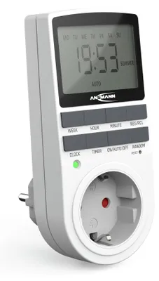 Produktbild von ANSMANN Zeitschaltuhr, Steckdose, digital mit 10 Schaltzeiten, weiß