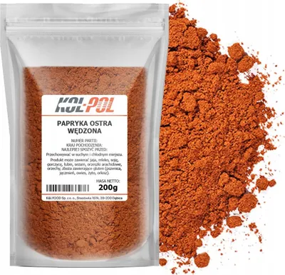 Zdjęcie produktu dla PAPRYKA OSTRA WĘDZONA 200g Mielona aromatyczna naturalna jakość Kol-Pol