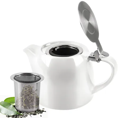 Image de Théière en céramique avec filtre en acier inoxydable, 500 ml, pour le thé en vrac