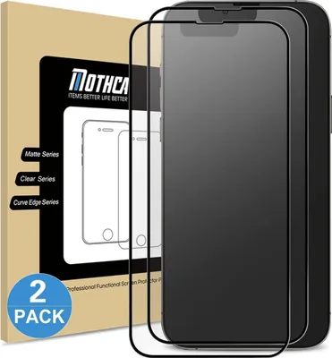 Image de lot de 2 films de protection mats pour iPhone 14/13/13 Pro 6,1 pouces plein écran anti-traces de doigts