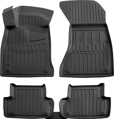 Produktbild von SCOUTT | 3D TPE Gummifußmatten Gummimatten Passend Für Audi A4 (B9) ab 2015 5tlg, Schwarz, Anti-Rutsch, Geruchsneutral, Abwaschbar, Allwetter, Hohes Rand, mit Befestigungen