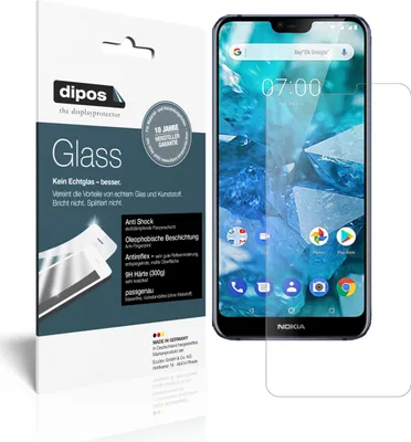 Produktbild von 2x Schutzfolie für Nokia 7.1 Plus matt - Anti-Shock 9H Folie dipos Glass
