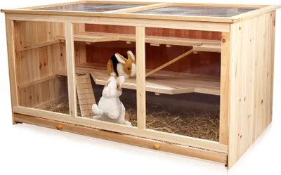 Produktbild von Mucola Nagerkäfig Hamsterkäfig verschiedene Ebenen Kleintierkäfig Mäusekäfig Käfig Rattenkäfig Holz Gehege Nagerstall