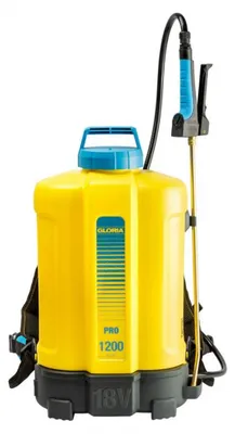Produktbild von GLORIA 000067.0000, Rucksack-Gartenspritzer, 12 l, 12 l, Blau, Gelb, Kunststoff, Messing