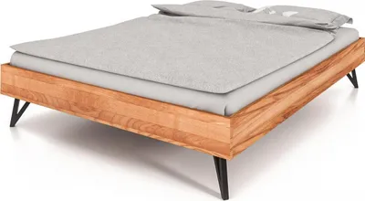 Produktbild von Bett Rolo 3 Sonderlänge 160x190 Kernbuche massiv mit Metallbeinen ohne Kopfteil