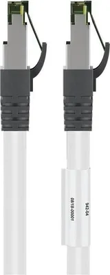 Produktbild von RJ45 Netzwerkkabel S/FTP (PiMF), mit CAT 8 Rohkabel, Weiß, 1m