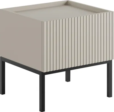 Produktbild von MIRJAN24 Nachttisch Como, Schafzimmer Nachtschrank mit Schublade, Stilvoll Kollektion, Untergestell aus Metall (Farbe: Cashmere)
