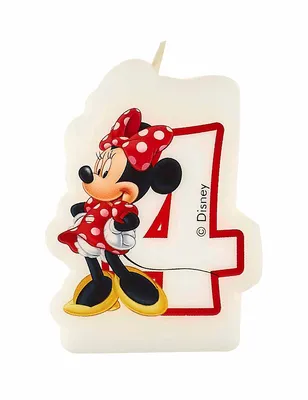 Produktbild von Geburtstagskerze Minnie Mouse Zahl 4 Lizenzartikel bunt