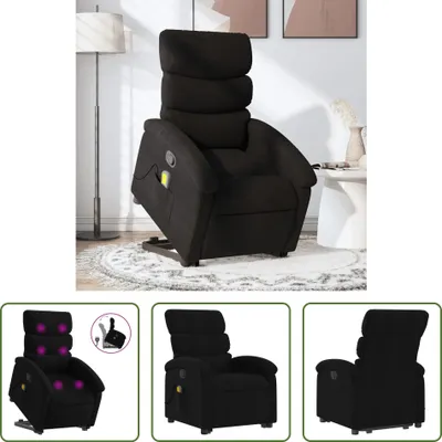 Produktbild von The Living Store Massagesessel mit Aufstehhilfe Schwarz Stoff