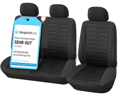 Produktbild von Upgrade4cars Transporter Autositzbezüge Set für die Vordersitze | Van Auto-Schonbezüge Universal in Schwarz