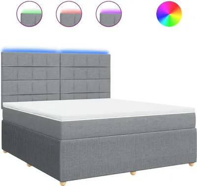 Produktbild von vidaXL Boxspringbett mit Matratze Hellgrau 180x200 cm Stoff