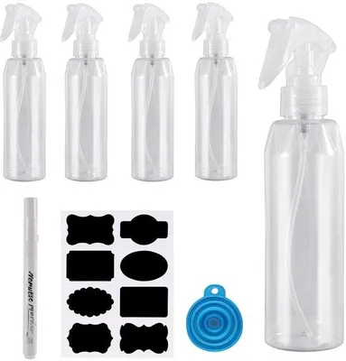 Immagine prodotto di Set Azomor composto da 5 flaconi spray ricaricabili con imbuto e accessori per un utilizzo versatile