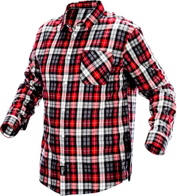 Produktbild von NEO TOOLS Hemd 81-540 Baumwolle Flanellhemd - rot-schwarz-weiß – Größe XL
