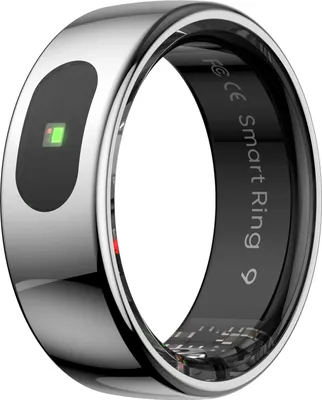 Produktbild von Smart Ring Herzfrequenz- und Blutsauerstoffmonitor Temperatur- und Schlaf-Tracker Kamera-Steuerung 5 ATM wasserdicht, Silber, 10#