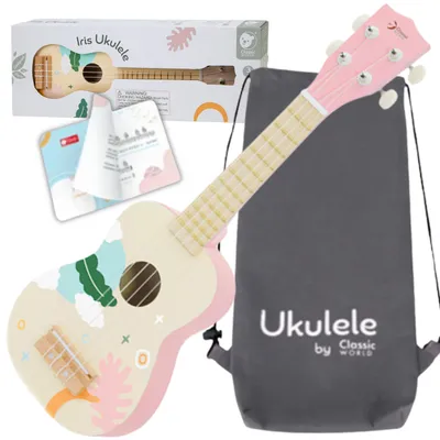 Immagine prodotto di Chitarra Ukulele in legno Classic World per bambini Rosa