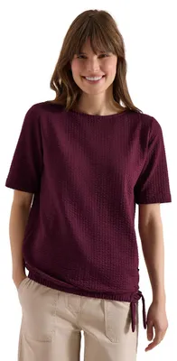 Productafbeelding van Cecil linnen T-shirt, kleur: zacht rood, maat: XS