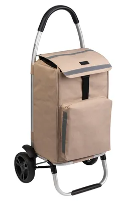 Produktbild von Meister Einkaufstrolley Beige, 54 + 5 L Klappbarer Einkaufsroller mit Kühlfach