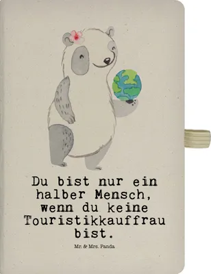 Produktbild von Mr. & Mrs. Panda Notizbuch A5 Touristikkauffrau Herz - Transparent - Geschenk, Reisetagebuch, Journal, Adressbuch, Kladde, Tagebuch