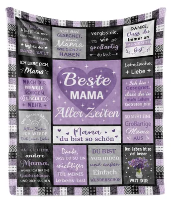 Zdjęcie produktu dla Koc dla mamy, idealny jako prezent. Miękki, przytulny, kolorowy. Wymiary: 150x130 cm