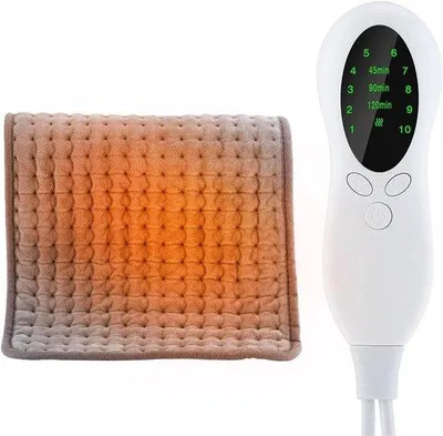 Productafbeelding van Elektrische verwarmingsdeken – Handzame verwarmingsdeken, 30 x 60 cm, met 10 temperatuurstanden en 3 timerfuncties, geschikt voor rug, nek, schouders en taille.