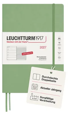 Produktbild von LEUCHTTURM1917 Wochenkalender 2027 Composition (B5) mit Notizbuch - Terminplaner