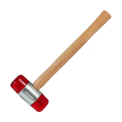 Produktbild von Dönges Kunststoffhammer mit lackiertem Eschenstiel, 50 mm, Rot (Gummihammer)
