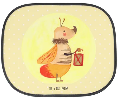 Produktbild von Mr. & Mrs. Panda Scheibenschutz Auto Glühwürmchen - Gelb Pastell - Geschenk, Lieblingsmensch, Sonnenschutz, Liebesspruch, Sonnenblende, Seitenscheibe, Heiratsantrag