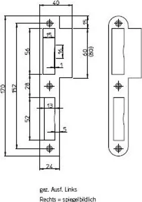 Produktbild von SSF Lappenschließblech 4502,DR,24/40x170x2 rd,edelstahl