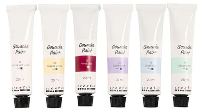 Image de Creativ Company 35610, Assortiment de couleurs, Gouache, 6 pièces
