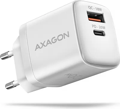 Immagine prodotto di AXAGON Wallcharger 2x porte (USB-A + USB-C), 20W | ACU-PQ20W