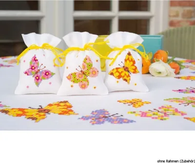 Produktbild von Vervaco-Kräuterbeutel "Rosa Schmetterling", Zählmodell
