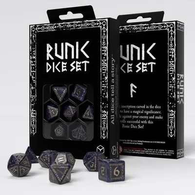 Produktbild von Runic Mixed-blue & gold Dice Set