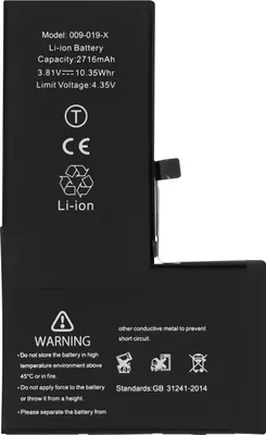 Produktbild von Clappio, Akku für Apple iPhone X 2716mAh 100% kompatibel, Schwarz