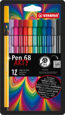Produktbild von STABILO Premium-Filzstift - Pen 68 - ARTY - 12er Pack - 12 verschiedene Farben
